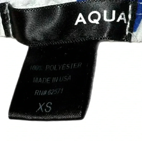 AQUA Blue Navy Floral Long Strapless Boho Slit Maxi Dress Smocked Size XS - Picture 9 of 10